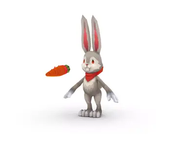 Easter Bunny Low Poly Cartoon 2023 Low-poly 3D model