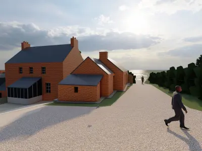 Village life 3D model design Low-poly 3D model