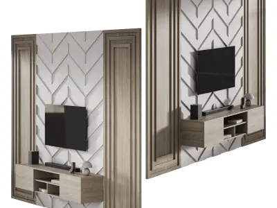 Modern TV Wall 038 3D model