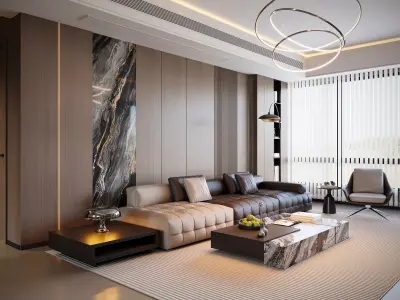 Living room Full Scene 3D model 3D model