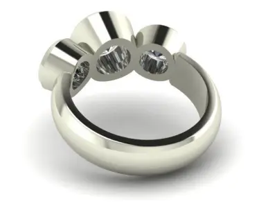 3stone ring 3D model