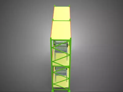 ROW ARRAY SHELF RACK TRAY ROTARY HYDROPONIC PLANT GARDEN INDOOR 3D model