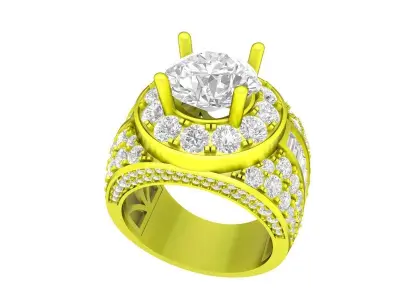 Luxury Diamond Vintage Men Ring 3D Print Model A7127 3D print model