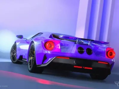 Racing car Low-poly 3D model Low-poly
