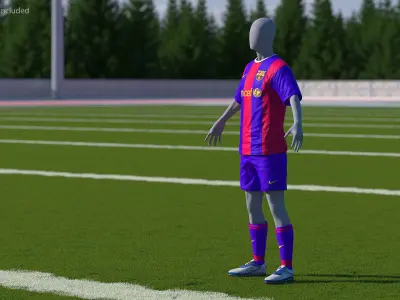 Soccer Clothes Barcelona 3D model