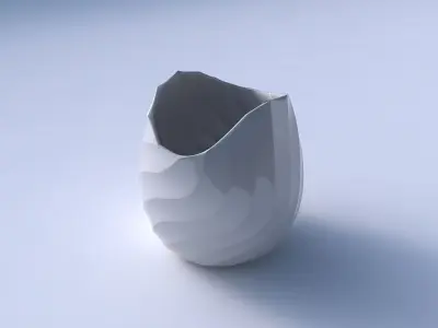 Bowl compressed and twisted with twisted bands 3D print model