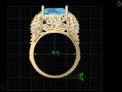 Lux ring silver gold sterling printable jewelry 3D model 3D print model