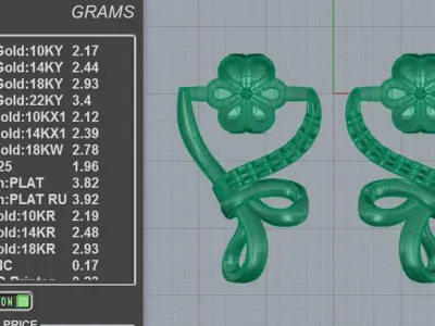 Effortless earrings with diamonds and pearls 3D print model
