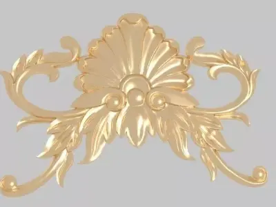 Classic mirror frame inlaid wood interior luxurious 3D model  3D model