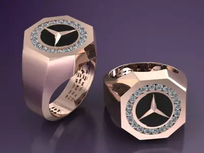 mercedes benz ring 3D print model