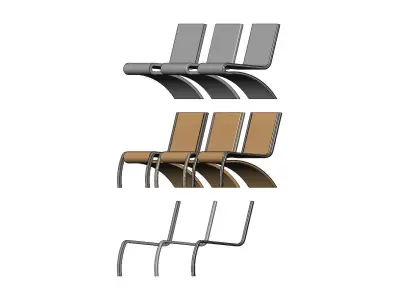 Miniature office reception chair mockup prop 3D print model