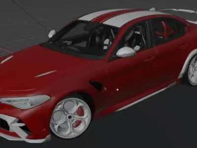 Red Alfa Romeo 3D model