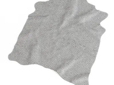 Zebra rug black 4 3D model