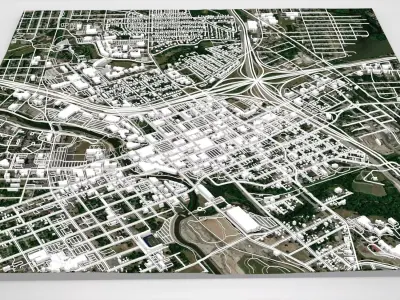 Cityscape Flint Michigan USA 3D model