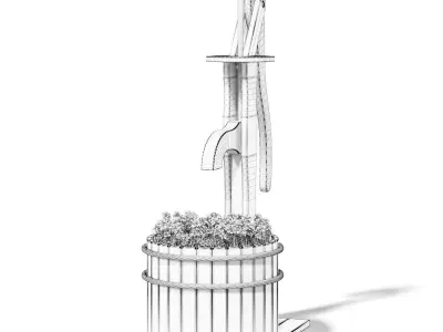 Decorative Water Pump 3D Model 3D model