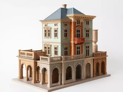 Vintage Townhouse model pack Low-poly 3D model