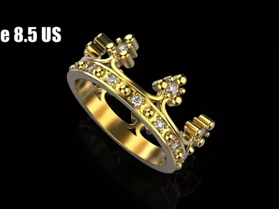 Crown ring model 376 3D print model