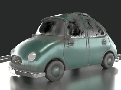 Cartoon car Low-poly 3D model