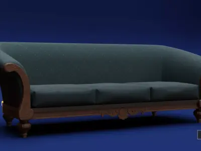 Luxury Classic 3 Seats Sofa 3D model