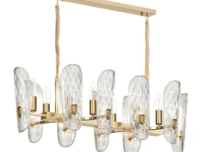 candela modern chandelier in brass and glass 3D model