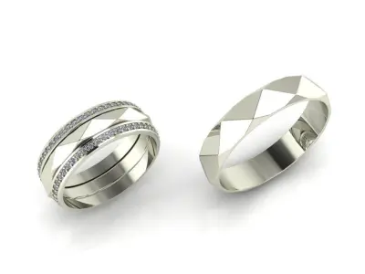 wedding rings 3D print model