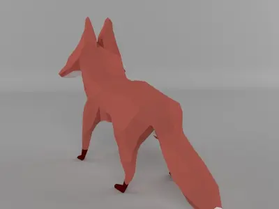 low-polys fox Low-poly 3D model