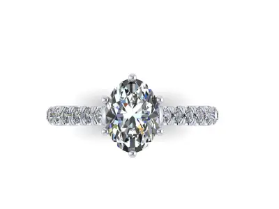 Pav Set Woman Wedding Ring 3D print model
