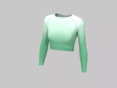 Activewear long sleeve crop top 3D model