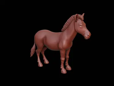 Zebra Animal Sculpture 3D print model