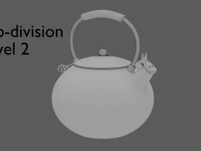Piggy Tea Kettle Low-poly 3D model