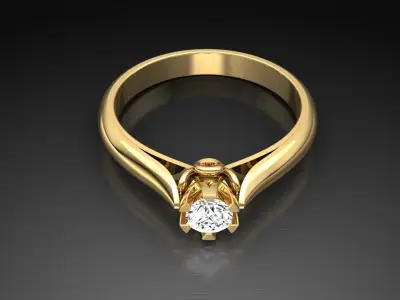 Ring M9 The luxury female ring with gem wedding 3D print model