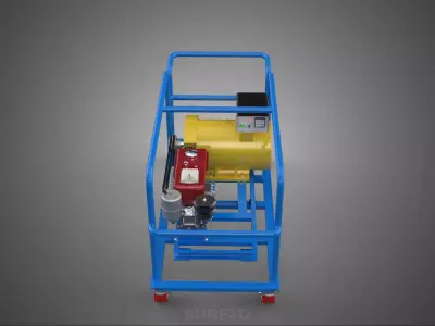 CART TURBINE POWER GENERATOR SET DIESEL ENGINE ALTERNATOR DYNAMO 3D model