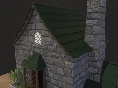 Stone House Free low-poly 3D model