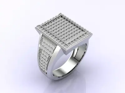 Print Ready STL 3DM  Gents Rings Diamond Men Ring  3D print model 71