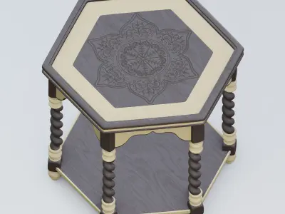 Moroccan twisted nightstand 3D model