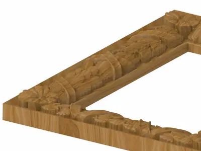Carved picture frame STL 3D model 43