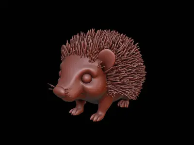 Hedgehog Animal Sculpture 3D print model