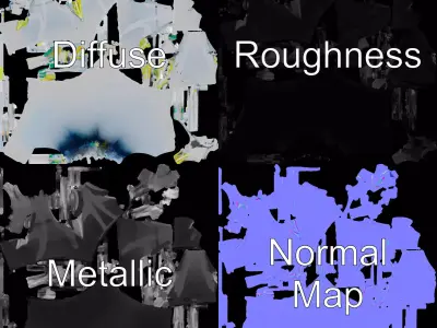 Crystal Water Splash model pack Low-poly 3D model