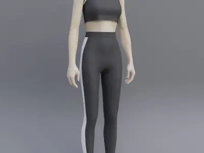 Gym wear- female sport wear Low-poly 3D model