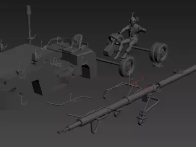 Indonesia Sukhoi airplane tow truck 72 scale 3D print model