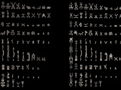 3D Alien Alphabet - Mega Pack Low-poly 3D model