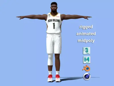 T-Pose Zion Williamson New Orleans NBA 3D model