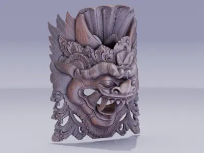 African Mask 05 high-poly 3D model