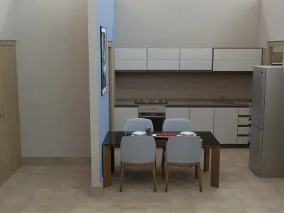 2 BHK Apartment Interior with Assets 3D model