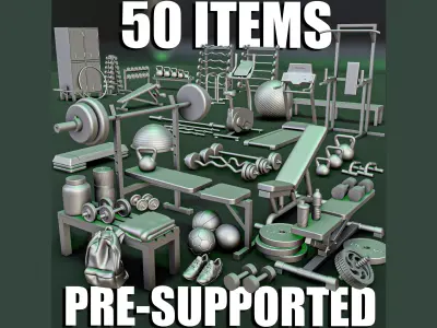 Sport Gym Diorama Pack 3D print model