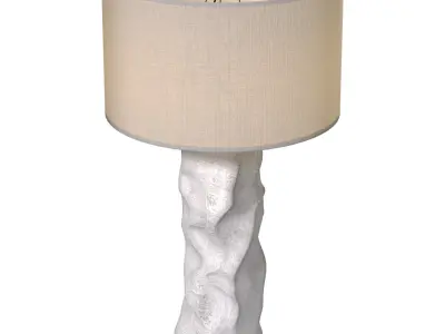 Table lamp plaster base Design Sculptural Scandinavian Wabi-Sabi 3D model
