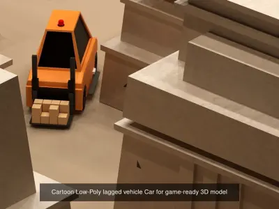 Collection of vehicles Low-poly 3D model 3D Model Pack