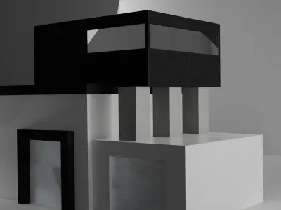 Modern Minimalist House - Stylized Low-poly 3D model