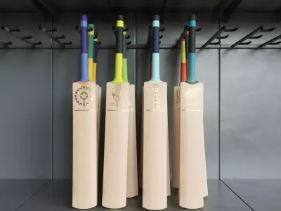 Icc Cricket Bad Branded Bat Display Rack 3D model