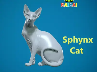 Sphinx cat statue - hairless Sphinx cat Model - 3D print 3D print model